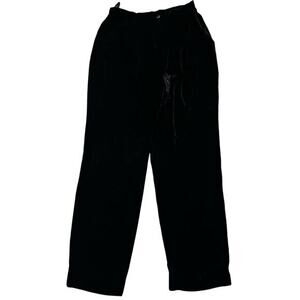 Anne Klein II Velvet Pants Black Wide Leg Trousers Womens 10 Quiet‎ Luxury